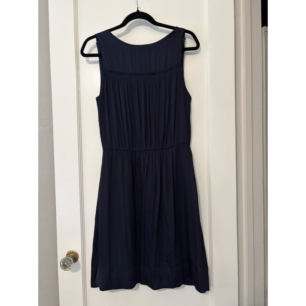 Banana Republic Goddess Dress Size 8 Navy Blue Fit & Flare Sleeveless V Neck - Picture 6 of 12